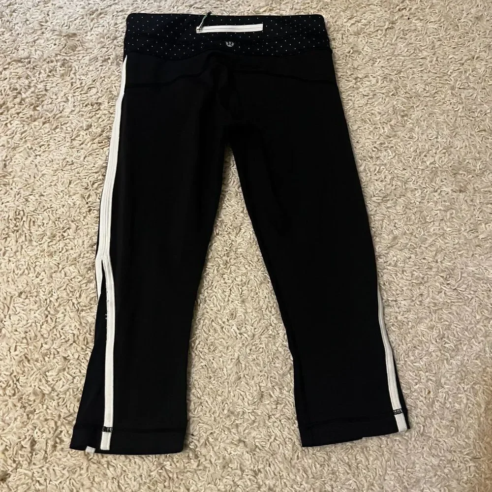 lululemon black cropped leggings size 6